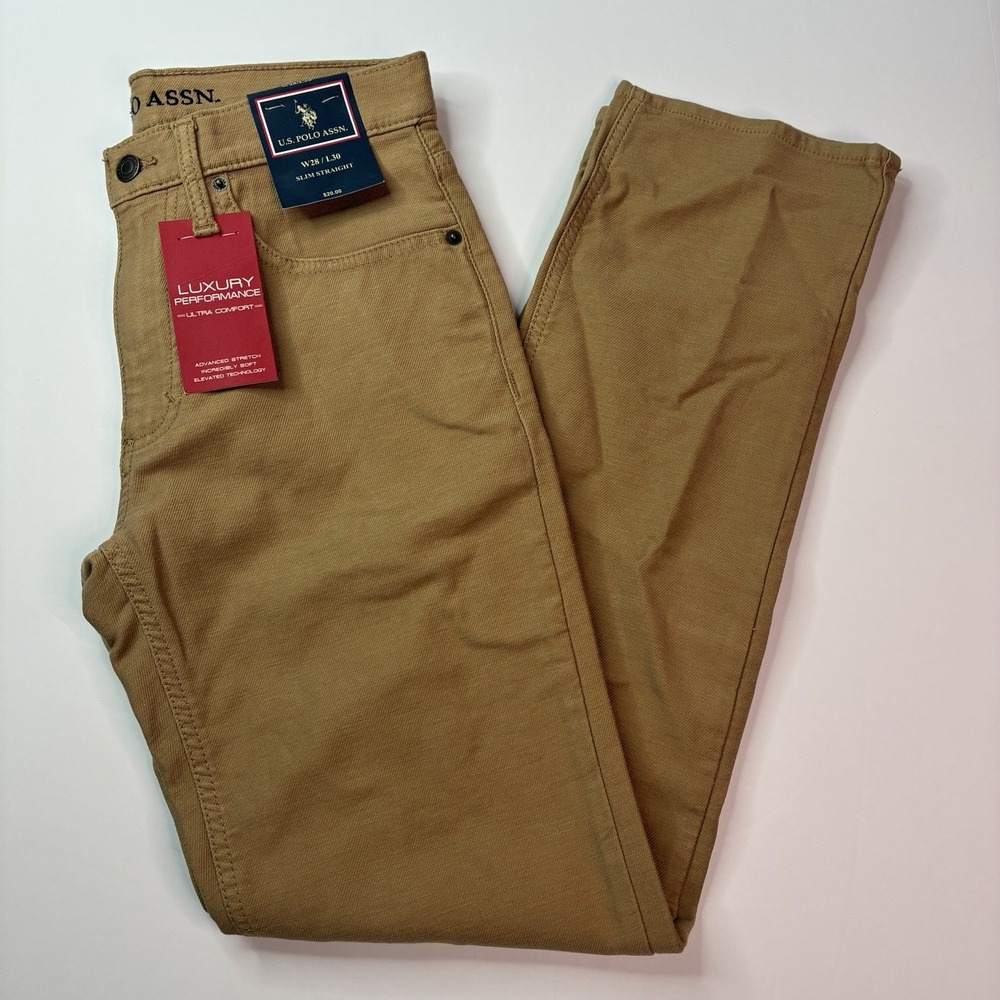 U.S. Polo Assn Knit Denim Men's Size 28x30 Slim Straight Honey Ultra Comfort